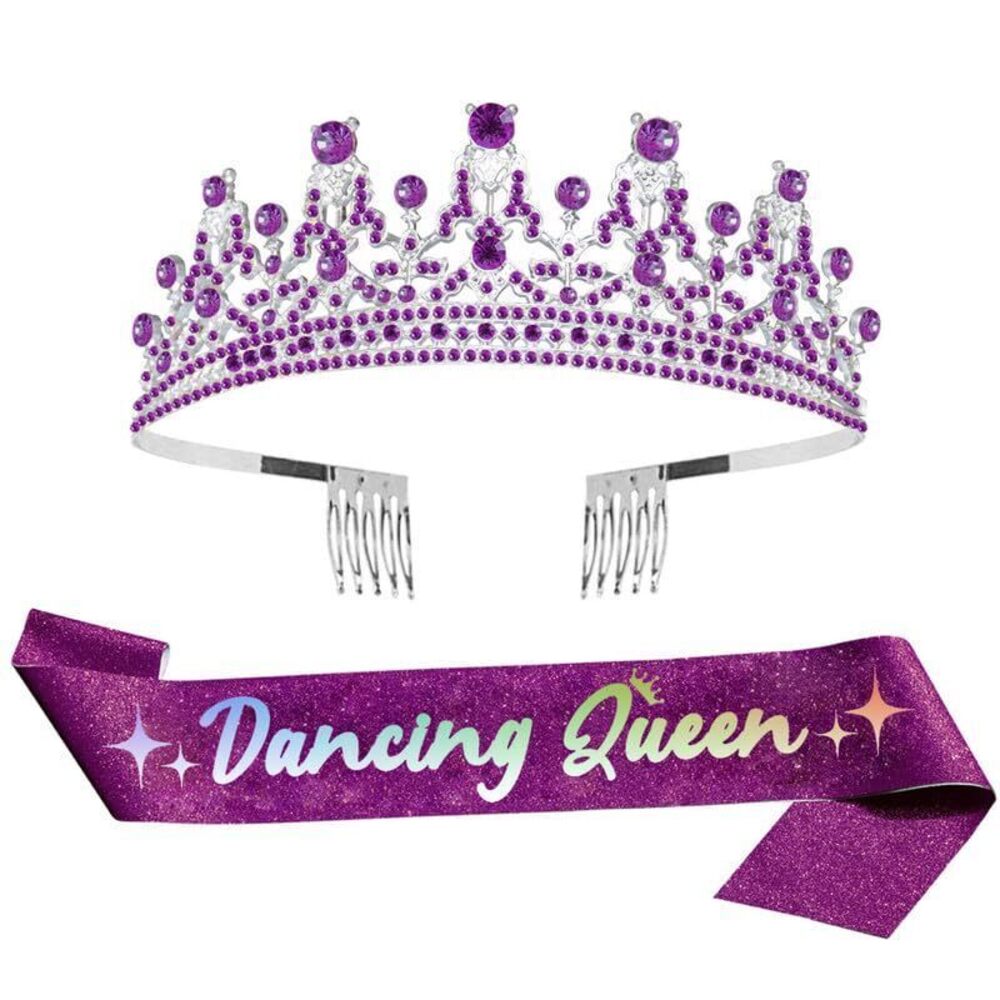 3074 Dancing Queen Sash and Tiara Kit Disco Bachelorette Party Birthday